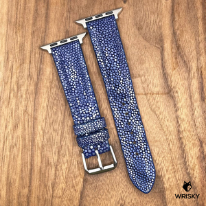 #850 (Suitable for Apple Watch) Blue Stingray Leather Watch Strap