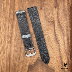 #717 (Quick Release Spring Bar) 18/16mm Grey Ostrich Leg Leather Watch Strap