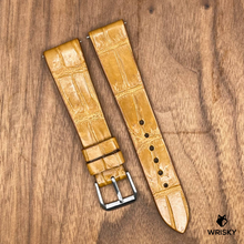 Load image into Gallery viewer, #860 (Quick Release Spring Bar) 19/16mm Light Brown Crocodile Belly Leather Watch Strap