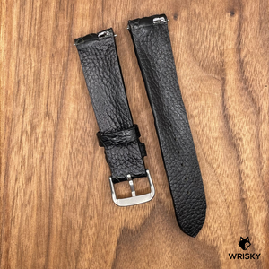 #718 (Quick Release Spring Bar) 20/18mm Black Hornback Crocodile Leather Watch Strap