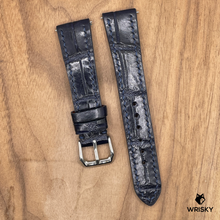 Load image into Gallery viewer, #1030 (Quick Release Springbar) 20/16mm Dark Blue Crocodile Leather Watch Strap with Dark Blue Stitches