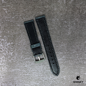#423 19/16mm Grey Ostrich Leg Leather Watch Strap with Grey Stitches