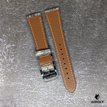 Load image into Gallery viewer, #443 20/16mm Himalayan Crocodile Leather Watch Strap with Cream Stitches
