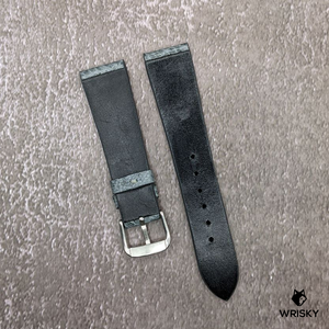 #495 20/16mm Grey Ostrich Leg Leather Watch Strap