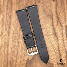 Load image into Gallery viewer, #861 (Quick Release Spring Bar) 19/16mm Gloss Black Crocodile Belly Leather Watch Strap