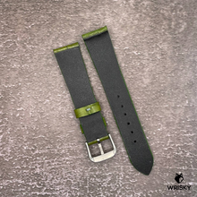 Load image into Gallery viewer, #611 19/16mm Olive Green Crocodile Leather Watch Strap