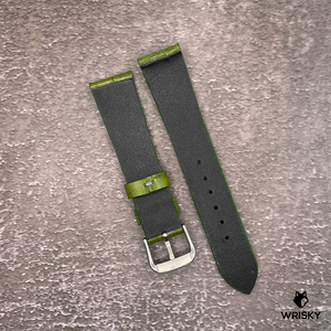 #611 19/16mm Olive Green Crocodile Leather Watch Strap