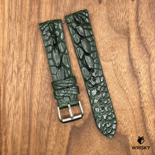 Load image into Gallery viewer, #721 (Quick Release Spring Bar) 20/18mm Dark Green Hornback Crocodile Leather Watch Strap