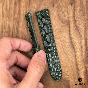 #721 (Quick Release Spring Bar) 20/18mm Dark Green Hornback Crocodile Leather Watch Strap