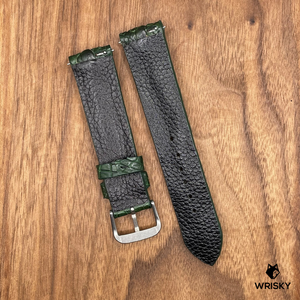 #721 (Quick Release Spring Bar) 20/18mm Dark Green Hornback Crocodile Leather Watch Strap