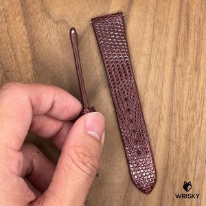 #1032 (Quick Release Springbar) 20/16mm Wine Red Lizard Leather Strap