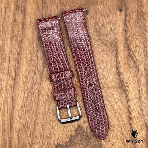 #796 (Quick Release Spring Bar) 18/16mm Wine Red Lizard Leather Watch Strap