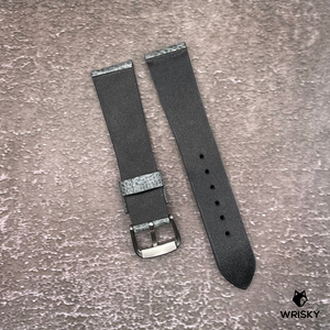 #596 19/16mm Grey Ostrich Leg Leather Watch Strap