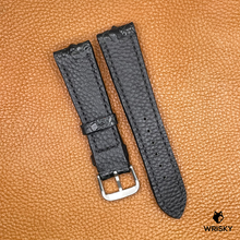 Load image into Gallery viewer, #747 22/18mm Black Hornback Crocodile Leather Watch Strap