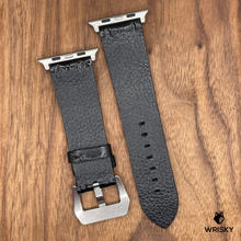 Load image into Gallery viewer, #693 (Suitable for Apple Watch) Black Double Row Hornback Crocodile Leather Watch Strap