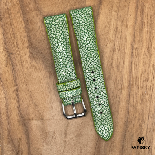 #1056 20/16mm Green Stingray Leather Watch Strap