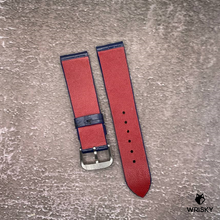 Load image into Gallery viewer, #528 20/18mm Deep Sea Blue Crocodile Belly Leather Watch Strap