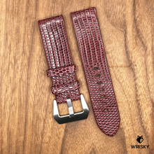 Load image into Gallery viewer, #805 22/22mm Wine Red Lizard Leather Strap