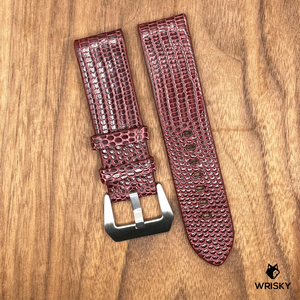 #805 22/22mm Wine Red Lizard Leather Strap