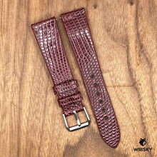 Load image into Gallery viewer, #859 (Quick Release Spring Bar) 19/16mm Deep Red Lizard Leather Watch Strap