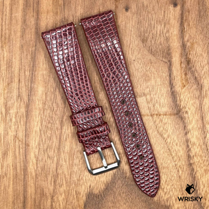 #859 (Quick Release Spring Bar) 19/16mm Deep Red Lizard Leather Watch Strap