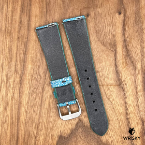 #767 (Quick Release Spring Bar) 20/16mm Sky Blue Stingray Leather Watch Strap