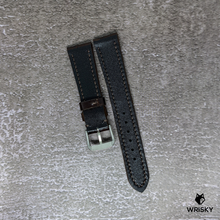 Load image into Gallery viewer, #416 19/16mm Dark Brown Crocodile Belly Leather Watch Strap with Brown Stitches