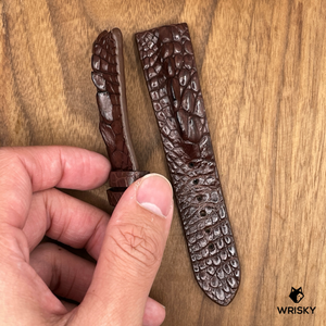 #868 22/20mm Dark Brown Hornback Crocodile Leather Watch Strap