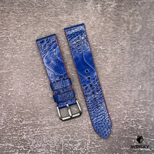 #529 20/18mm Royal Blue Ostrich Leg Leather Watch Strap