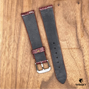 #859 (Quick Release Spring Bar) 19/16mm Deep Red Lizard Leather Watch Strap