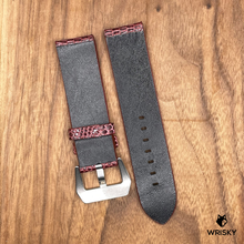 Load image into Gallery viewer, #805 22/22mm Wine Red Lizard Leather Strap