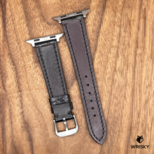 Load image into Gallery viewer, #756 (Suitable for Apple Watch) Black Crocodile Leather Watch Strap with Black Stitches