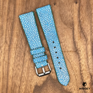 #767 (Quick Release Spring Bar) 20/16mm Sky Blue Stingray Leather Watch Strap