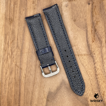 Load image into Gallery viewer, #952 (Quick Release Spring Bar) 20/18mm Dark Blue Crocodile Belly Leather Watch Strap with Blue Stitches