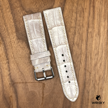 Load image into Gallery viewer, #869 22/20mm Himalayan Crocodile Belly Leather Watch Strap with Cream Stitches