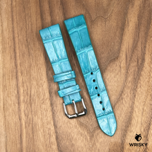 Load image into Gallery viewer, #969 20/16mm Turquoise Crocodile Belly Leather Watch Strap