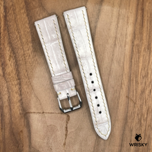 Load image into Gallery viewer, #912 (Quick Release Spring Bar) 20/16mm Himalayan Crocodile Belly Leather Watch Strap with Cream Stitches