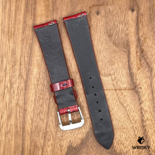 Load image into Gallery viewer, #858 (Quick Release Spring Bar) 19/16mm Wine Red Crocodile Belly Leather Watch Strap