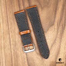 Load image into Gallery viewer, #979 22/20mm Cognac Brown Crocodile Belly Leather Watch Strap with Brown Stitches