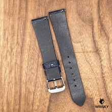 Load image into Gallery viewer, #829 (Quick Release Spring Bar) 19/16mm Deep Sea Blue Ostrich Leg Leather Watch Strap