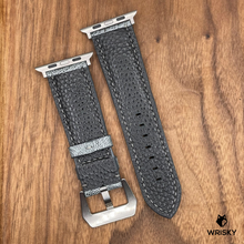 Load image into Gallery viewer, #695 (Suitable for Apple Watch) Grey Ostrich Leg Leather Watch Strap with Grey Stitches