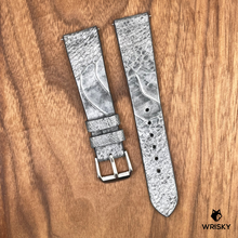 Load image into Gallery viewer, #729 (Quick Release Spring Bar) 20/16mm Grey Ostrich Leg Leather Watch Strap