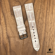 Load image into Gallery viewer, #870 20/16mm Himalayan Crocodile Belly Leather Watch Strap with Cream Stitches
