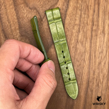 Load image into Gallery viewer, #661 (Quick Release Spring Bar) 18/16mm Olive Green Crocodile Leather Watch Strap