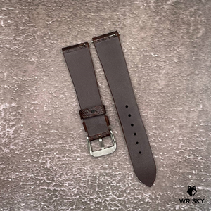 #614 20/16mm (Quick Release Spring Bar) Brown Ostrich Leg Leather Watch Strap