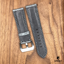 Load image into Gallery viewer, #807 24/22mm Grey Ostrich Leg Leather Watch Strap with Grey Stitches