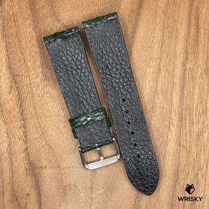 #1003 (Quick Release Spring Bar) 22/20mm Dark Green Hornback Crocodile Leather Watch Strap