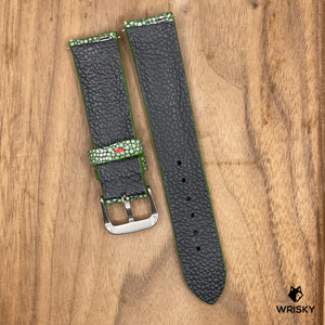 #954 (Quick Release Spring Bar) 20/18mm Green Stingray Leather Watch Strap