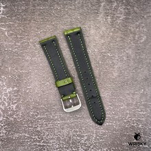 Load image into Gallery viewer, #515 19/16mm Olive Green Crocodile Belly Leather Watch Strap with Green Stitches