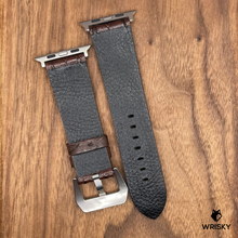 Load image into Gallery viewer, #696 (Suitable for Apple Watch) Dark Brown Double Row Hornback Crocodile Leather Watch Strap